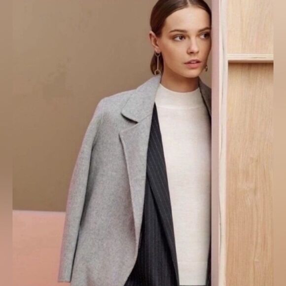 NWOT Theory Sileena Winsome Wool Cashmere Open Front Shawl Coat size S - Picture 2 of 8